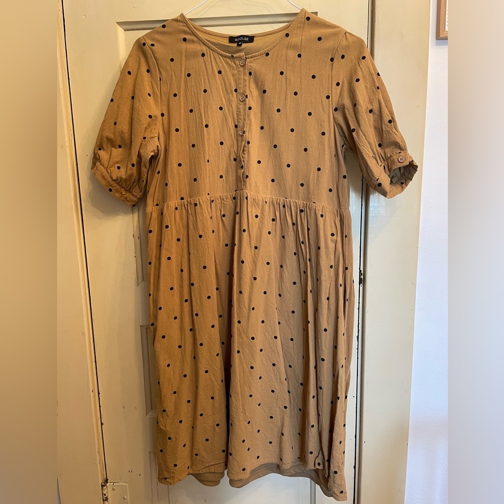 Yellow and Black Polka Dot Dress